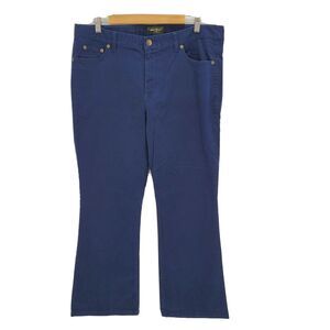 New Eddie Bauer Womens Classic Bootcut Stretch Twill Jeans Navy Size 14 Short